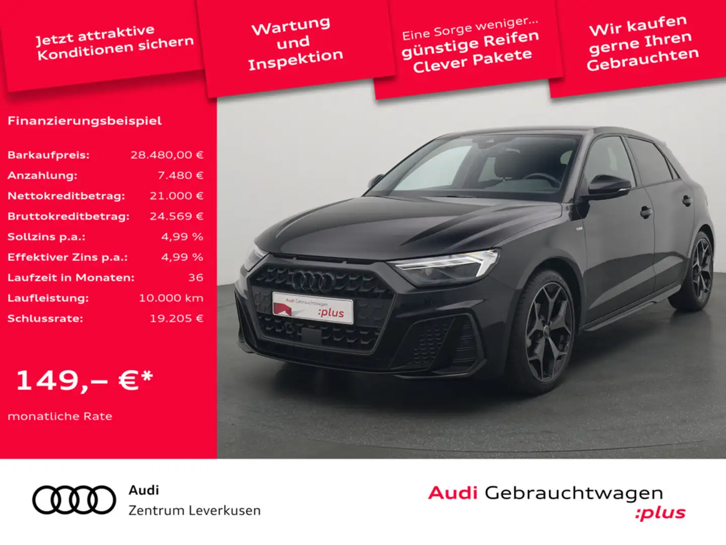 Audi A1 Sportback 35 S line VIRT LED KAM SHZ PDC A Schwarz - 1
