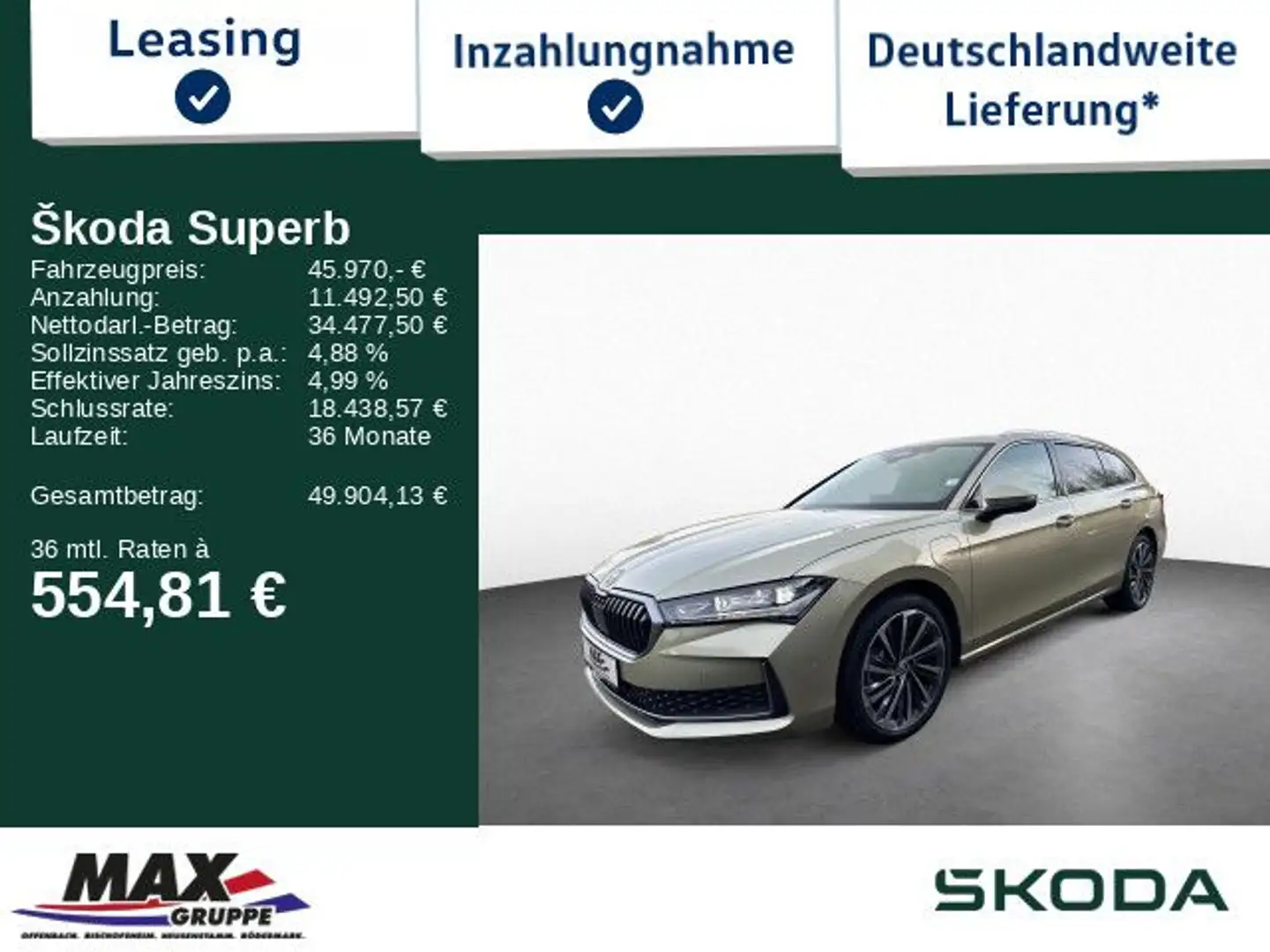 Skoda Superb Combi 1.5TSI iV 150kW L&K MATRIXLED*PANO* Beige - 1