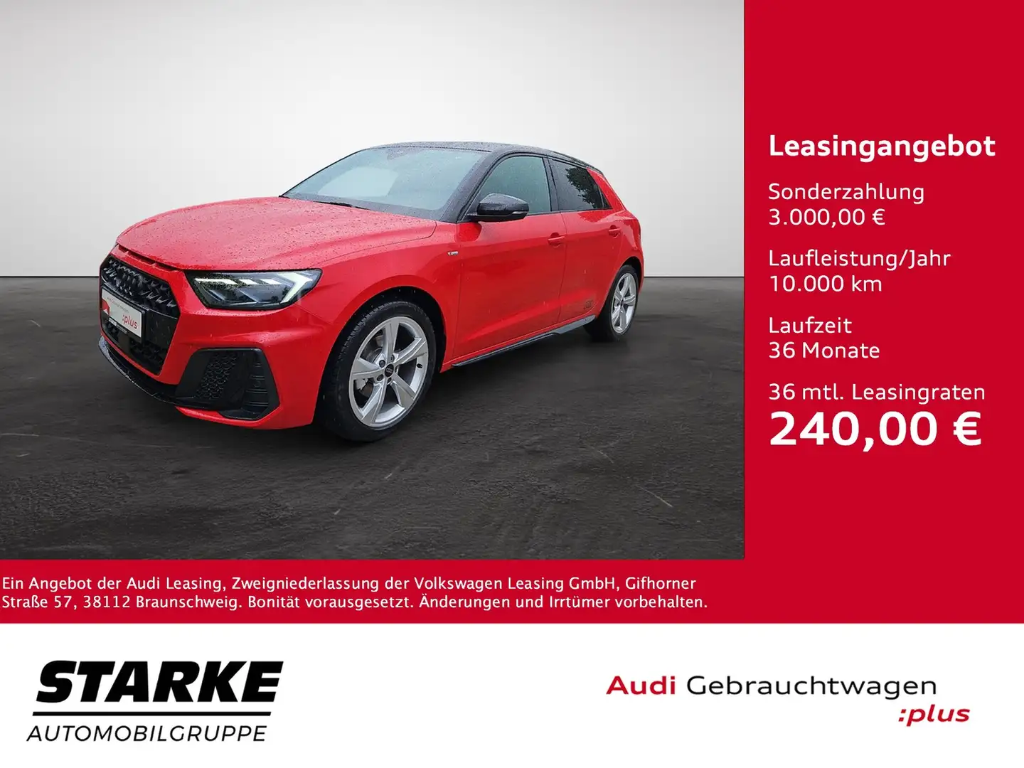 Audi A1 Sportback 30 TFSI S tronic S line NaviPlus LED ... Rouge - 1