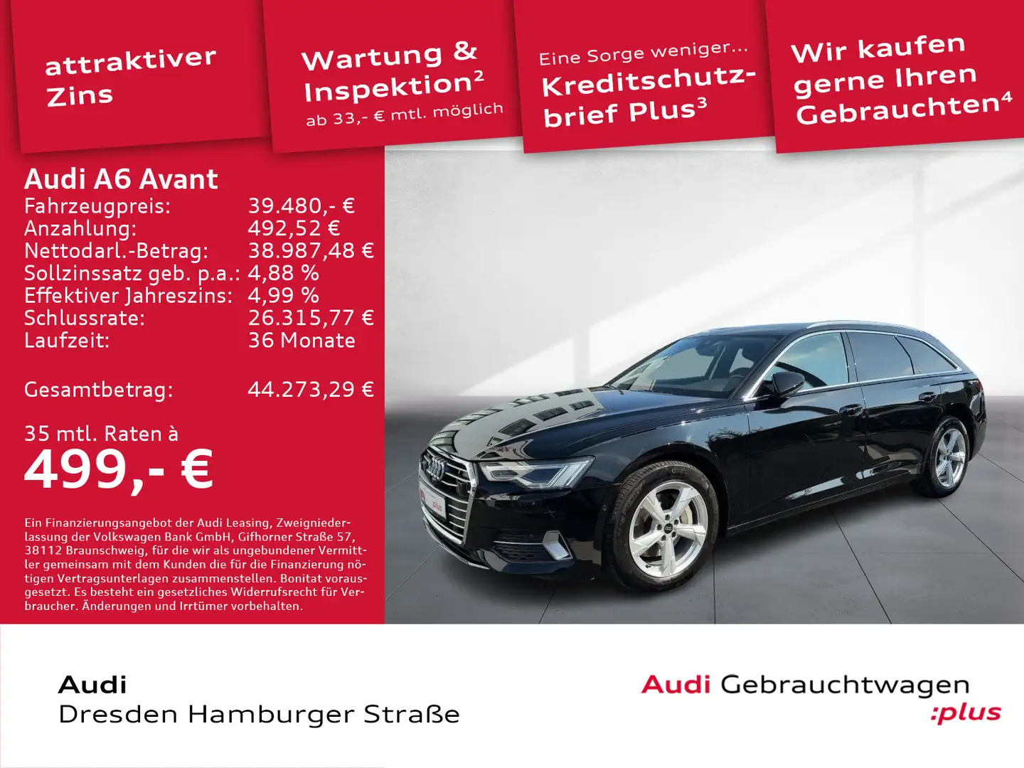 Audi A6 45 TFSI Sport quattro Matrix Navi AHZV Schwarz - 1