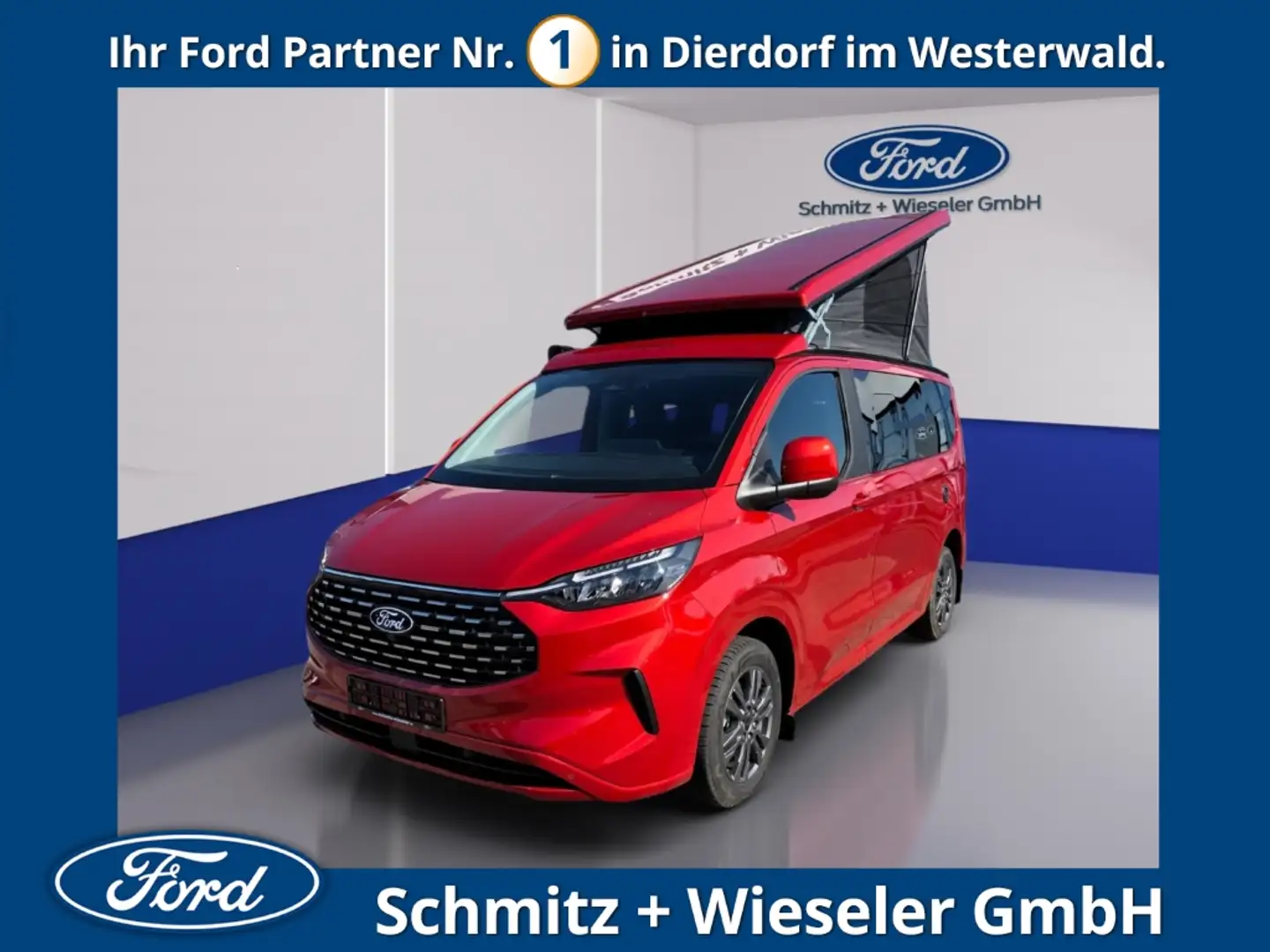 Ford Nugget Aufstelldach 170PS Markise Kamera Navigatio Rot - 1