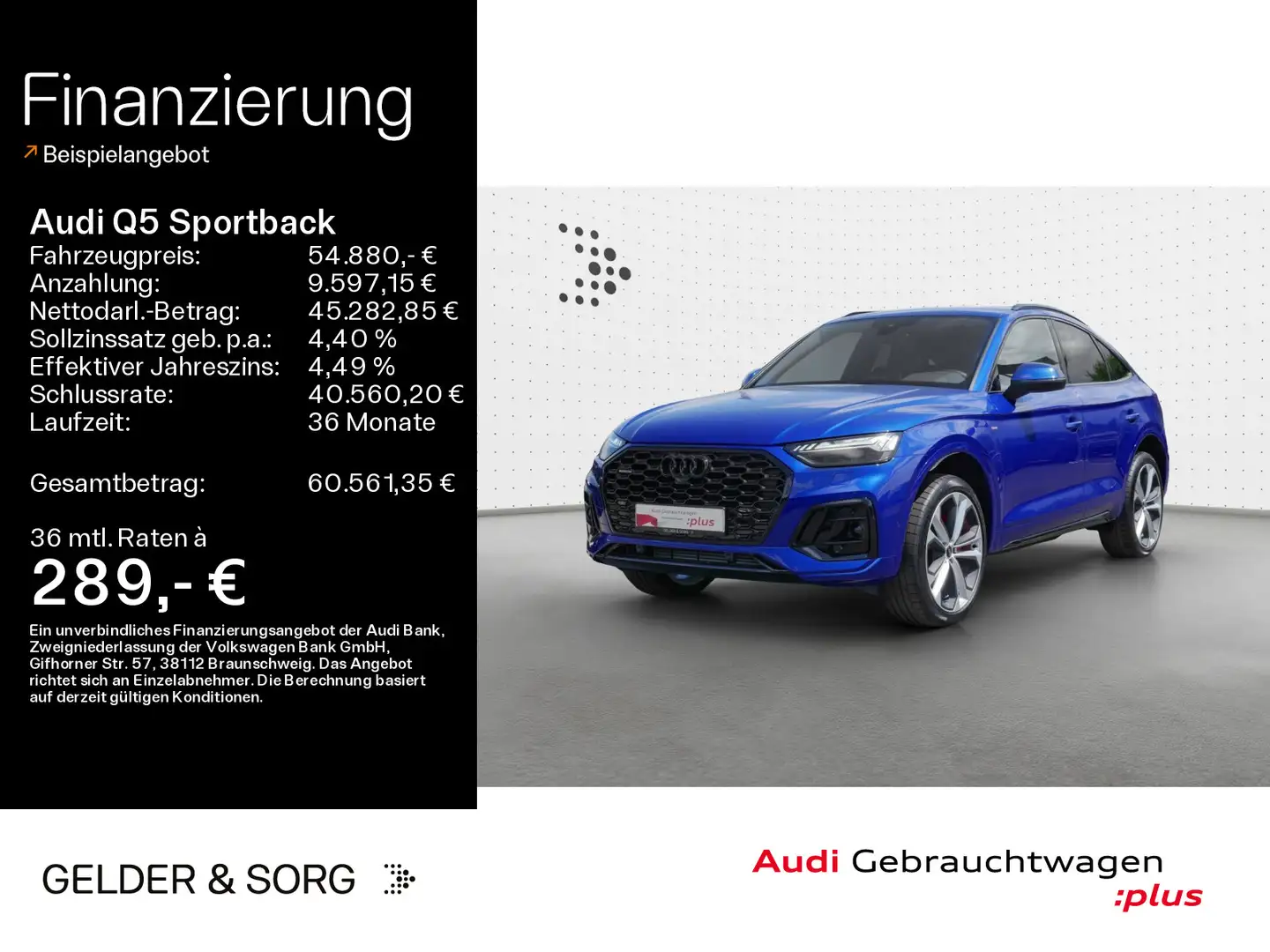 Audi Q5 45 TFSI qu. S line Tour*Matrix*Pano Blau - 1