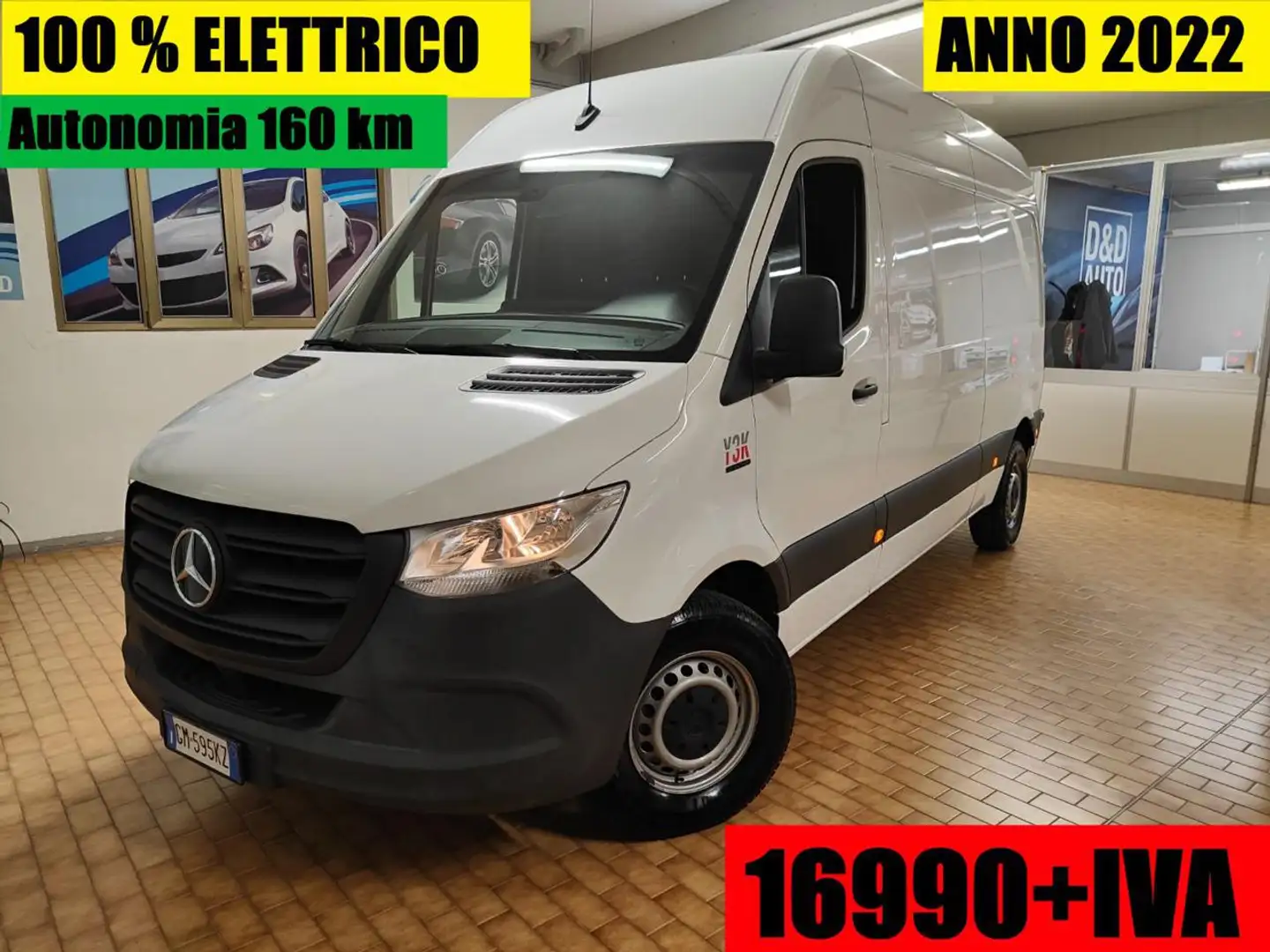 Mercedes-Benz Sprinter 2022 ELETTRICO 55 KW AUTONOMIA REALE 160 KM Bianco - 1