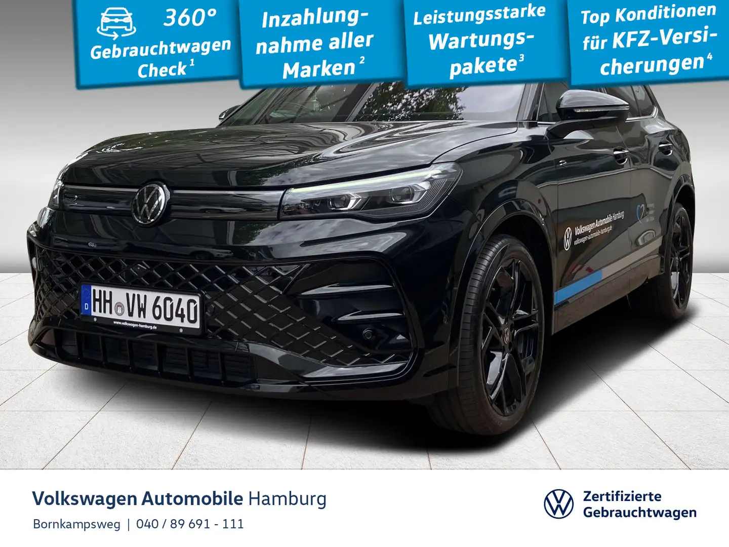 Volkswagen Tiguan 1.5 eTSI R-Line AHK Leder Panorama Schwarz - 1