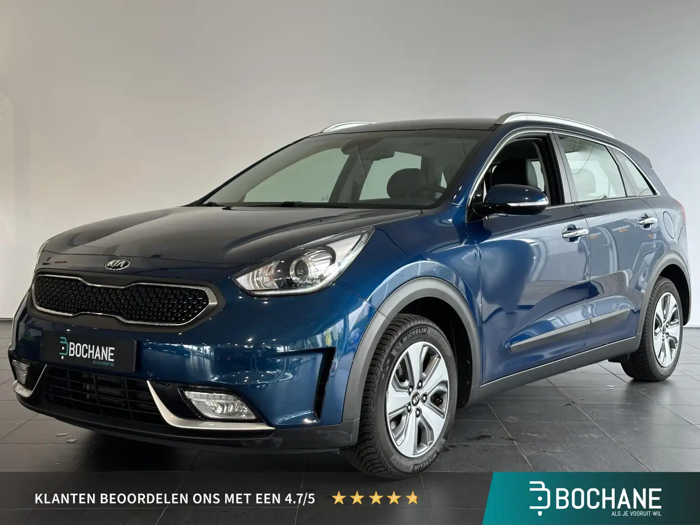 Kia Niro 1.6 GDi Hybrid DynamicLine AUTOMAAT | NAVIGATIE | Blauw - 1