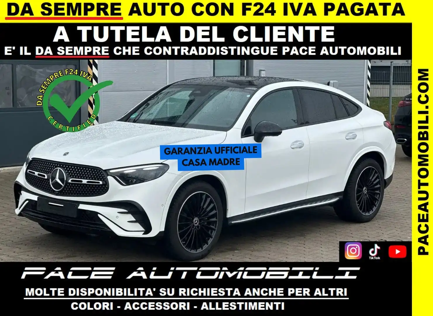 Mercedes-Benz GLC 300 4 MATIC AMG PREMIUM NIGHT BLACK PACK TETTO 20 PDC Bianco - 1