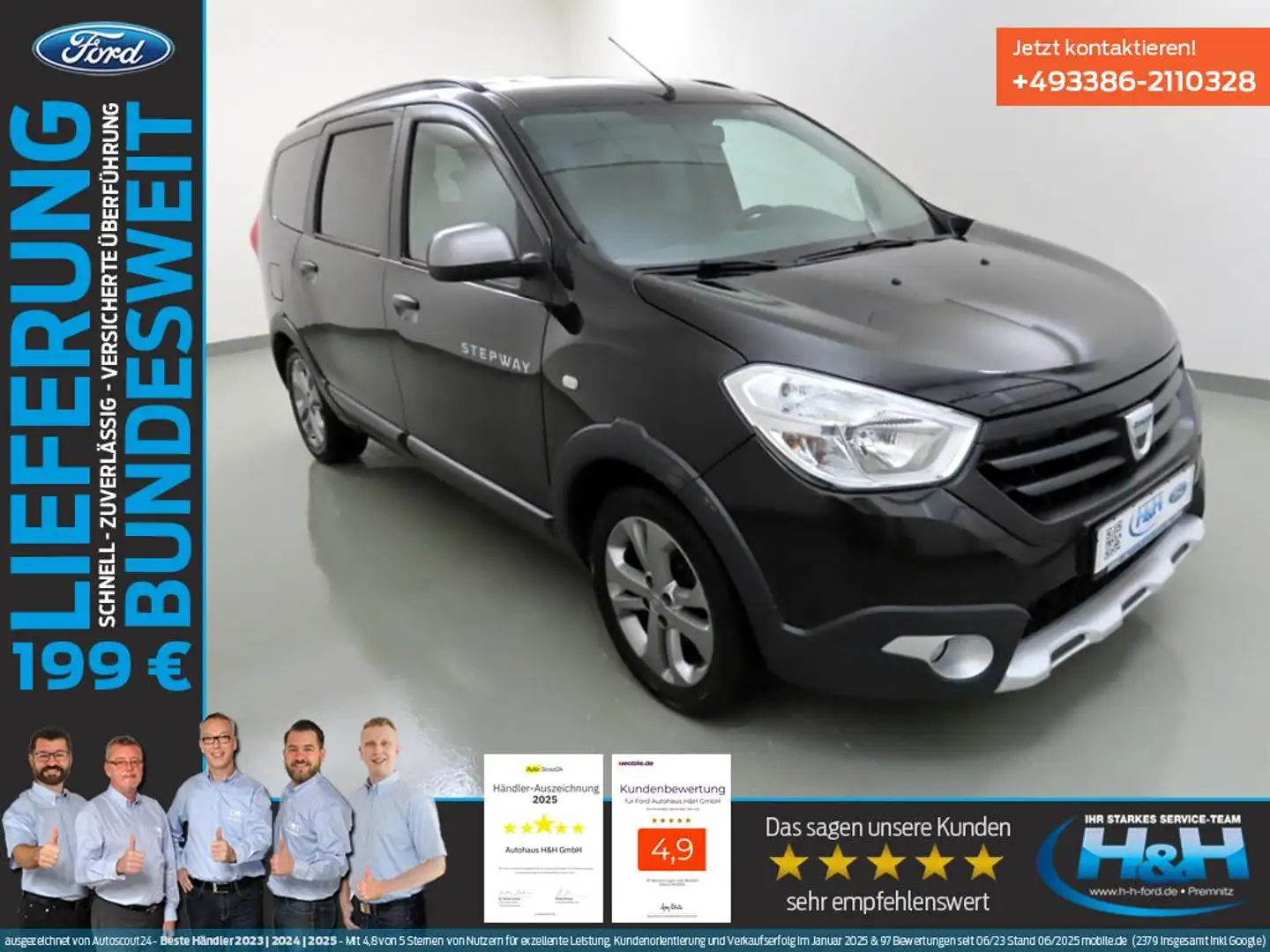 Dacia Lodgy 1.2 TCe Stepway AHK+Navi+Klima+SHZ+Tempo Schwarz - 1