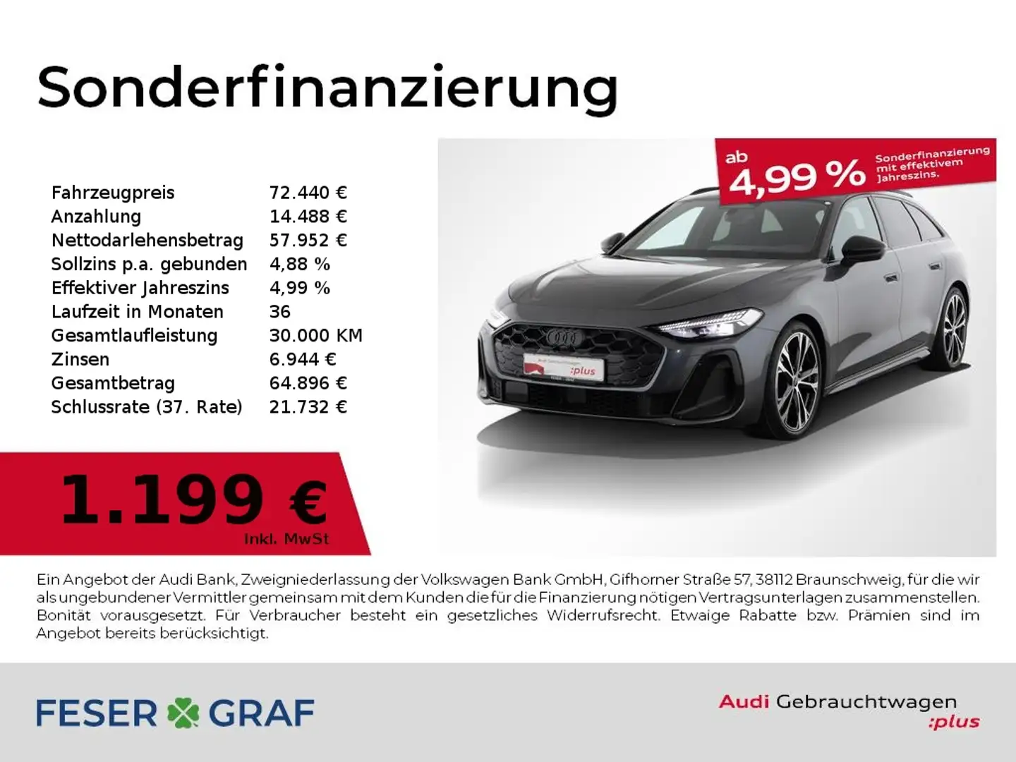 Audi S5 Avant 3.0 TFSI quattro Sitzbel./ B&O Grau - 1