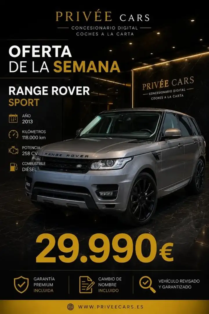 Land Rover Range Rover Sport 3.0 SDV6 255 HSE Black 5p Aut. MY13 Gris - 1