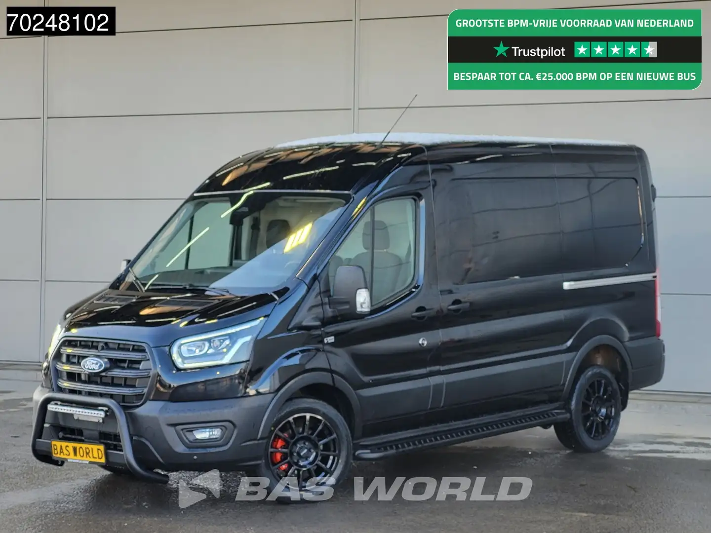 Ford Transit 165pk Automaat 2025 model Dubbele schuifdeur L2H2 Zwart - 1