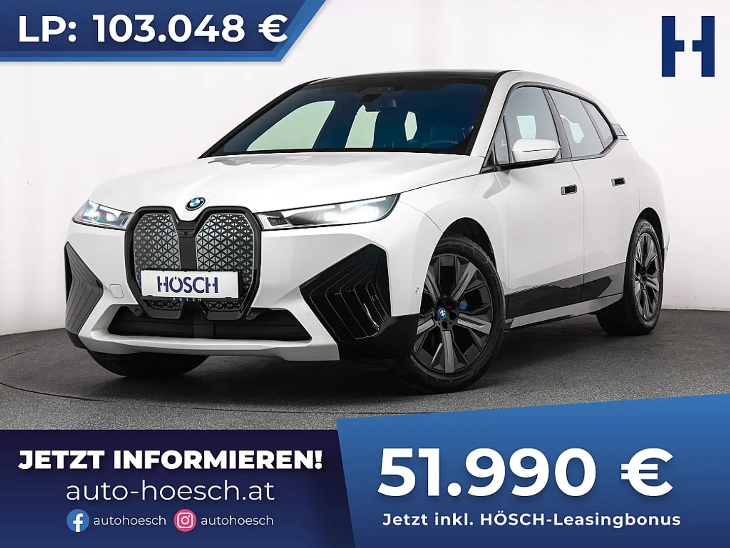 BMW iX xDrive40 SPORT LASER PANO AHK 21er H&K -46% Weiß - 1