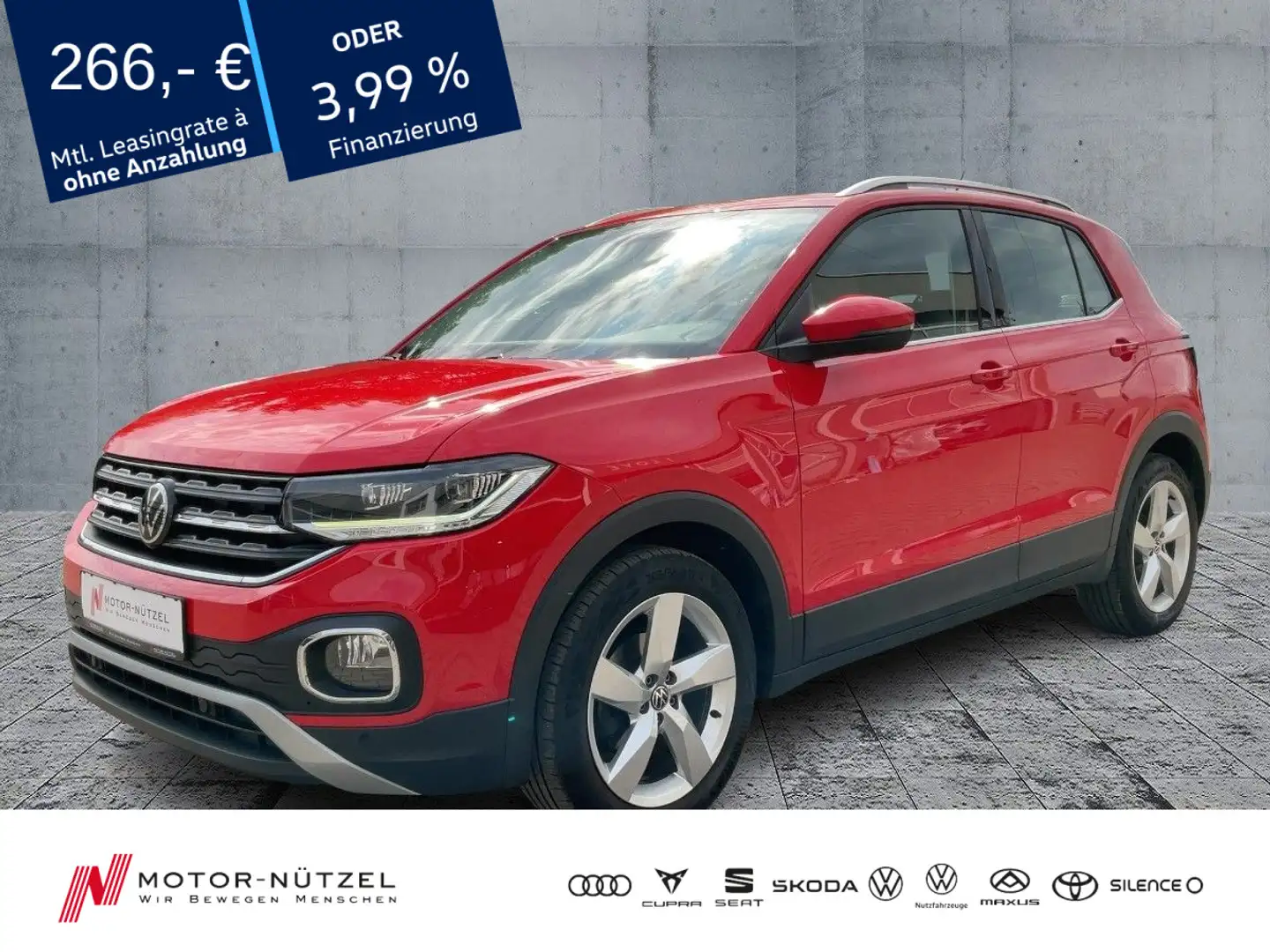 Volkswagen T-Cross 1.0TSI DSG STYLE LED+NAV+ACC+SHZ+PDC+RFK Rot - 1