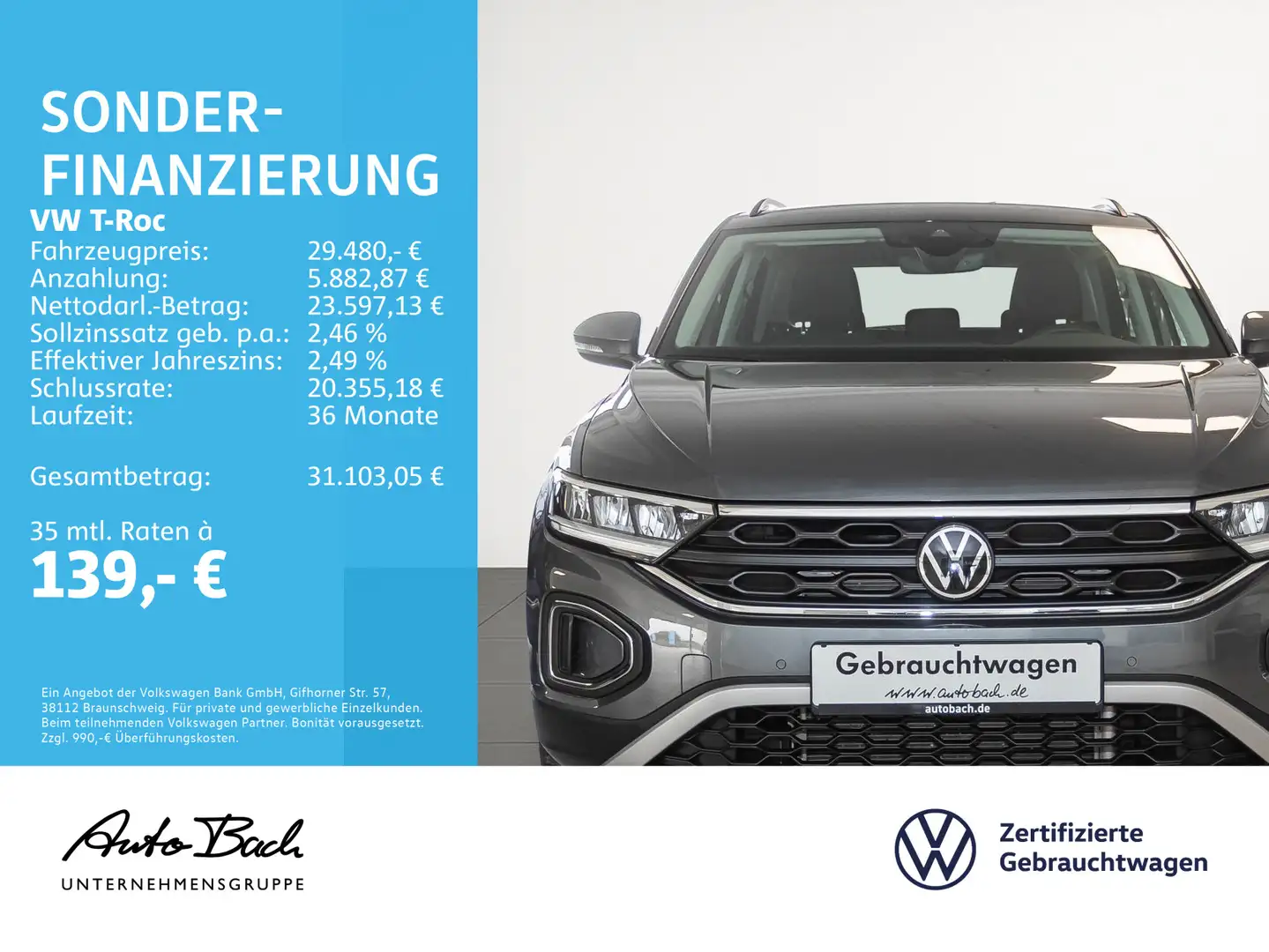 Volkswagen T-Roc 1.5 TSI MOVE DSG Navi LED Digital Cockpit Grau - 2