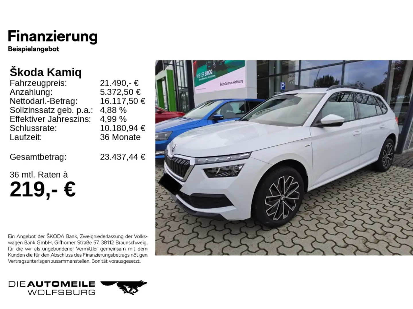 Skoda Kamiq 1.5 TSI Drive LED/Navi/Einparkhi Weiß - 2