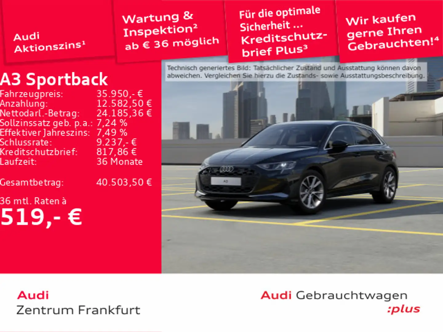 Audi A3 35 TDI S tronic advanced LED ACC DA Schwarz - 1