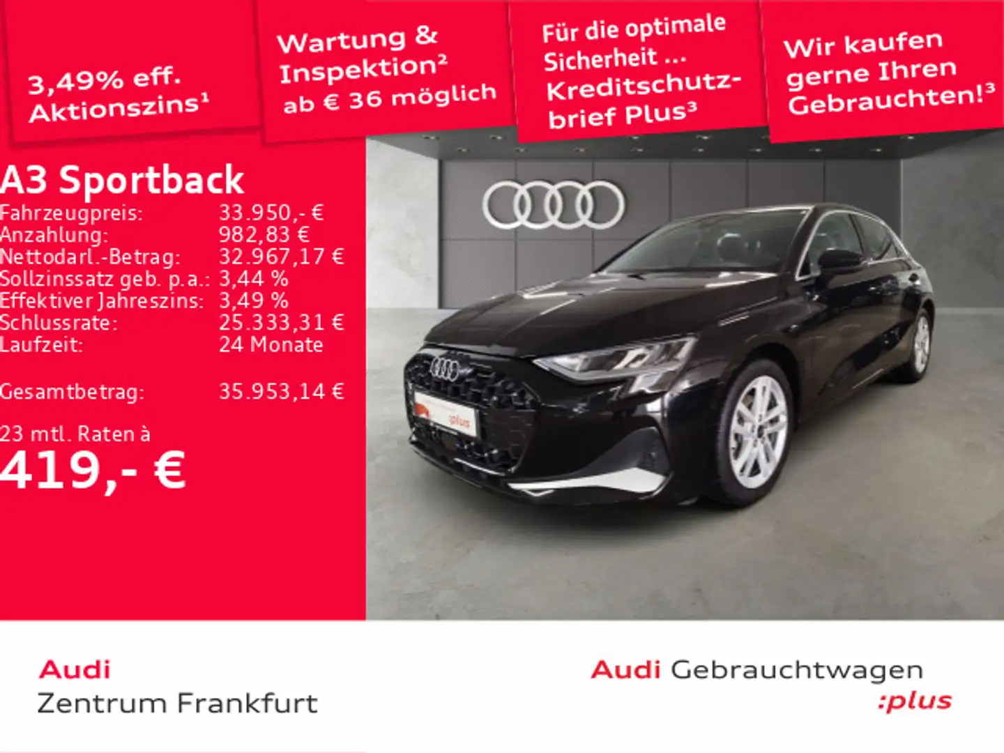 Audi A3 35 TDI S tronic advanced LED ACC DA Schwarz - 1