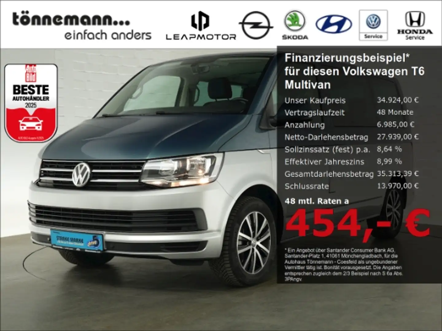 Volkswagen T6 Multivan COMFORTLINE TDI DSG 7-SITZER+AHK+NAVI+RÜCKFAHRKAME Grün - 1