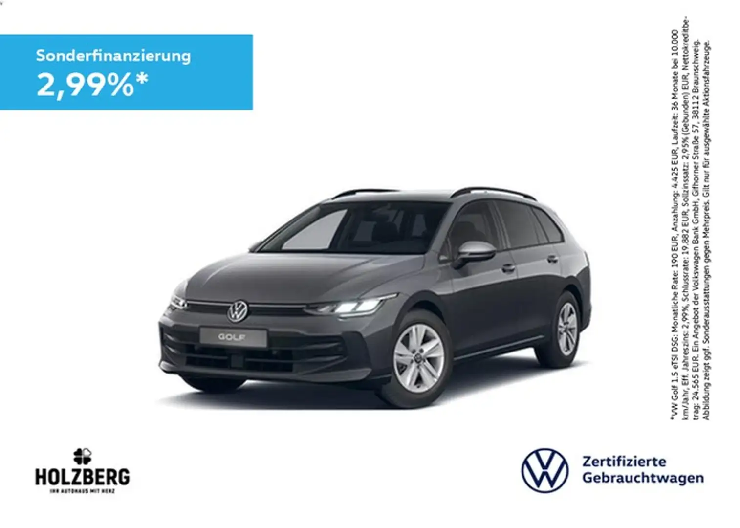 Volkswagen Golf Variant 1.5 TSI Goal LED+ACC+RFK Grau - 1