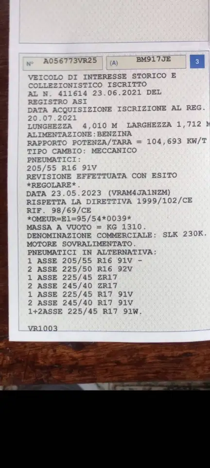 Mercedes-Benz SLK 230 Iscritta ASI, foto 8