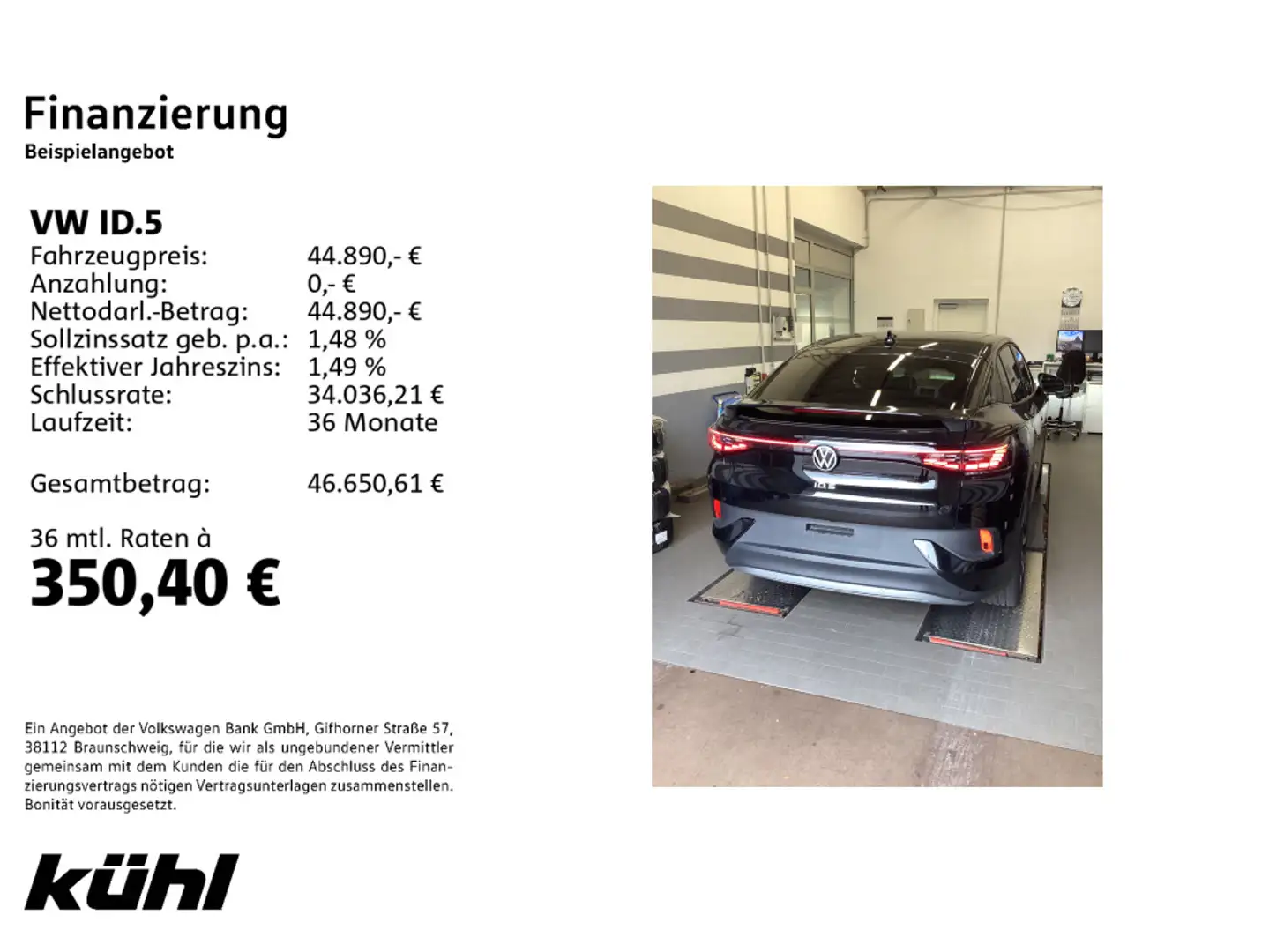 Volkswagen ID.5 210 kW Pro Goal AHK,Matrix,e.Sitze vorn,Har Schwarz - 2