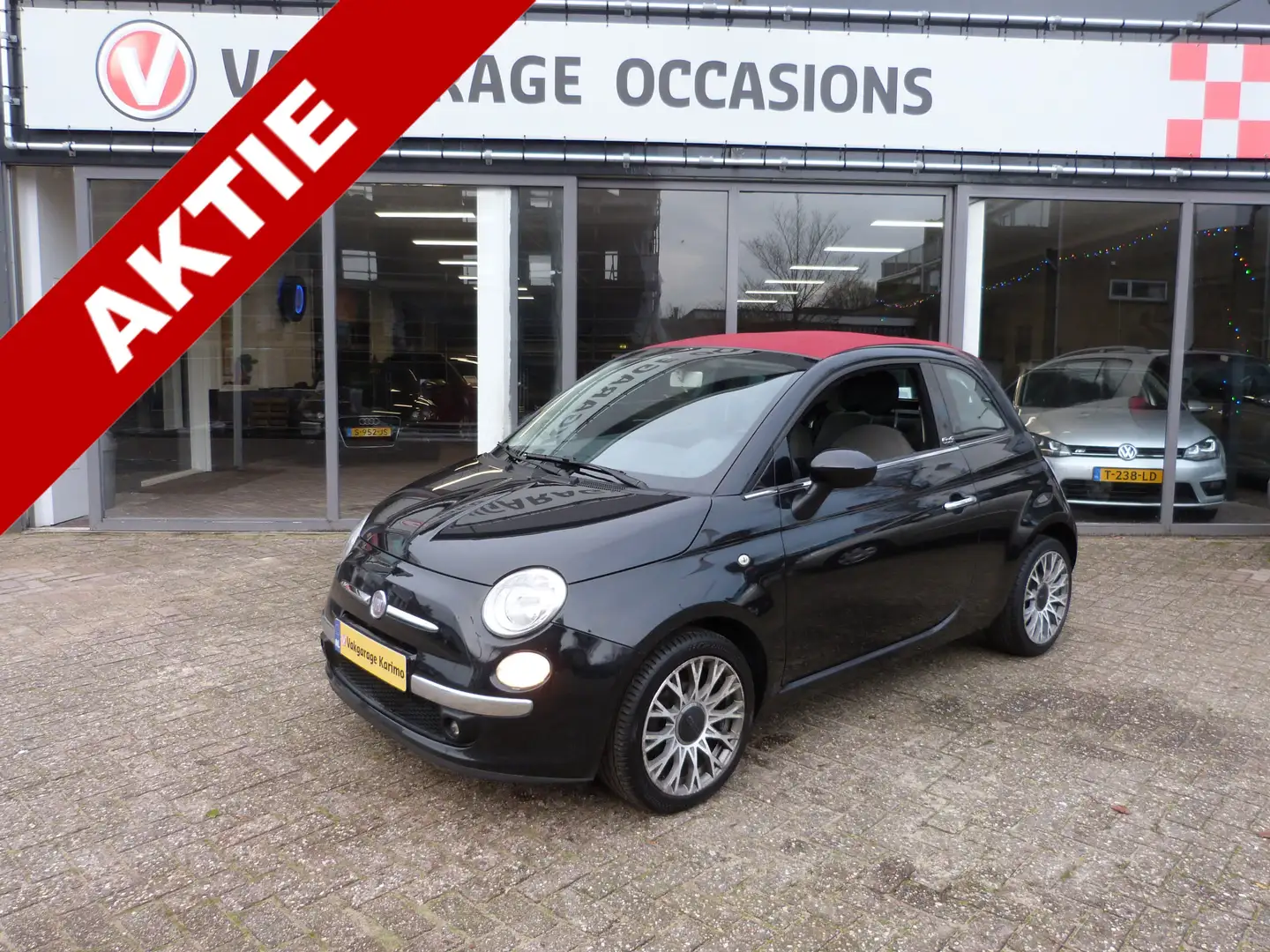 Fiat 500C 1.2 Pop Cabrio Zwart - 1