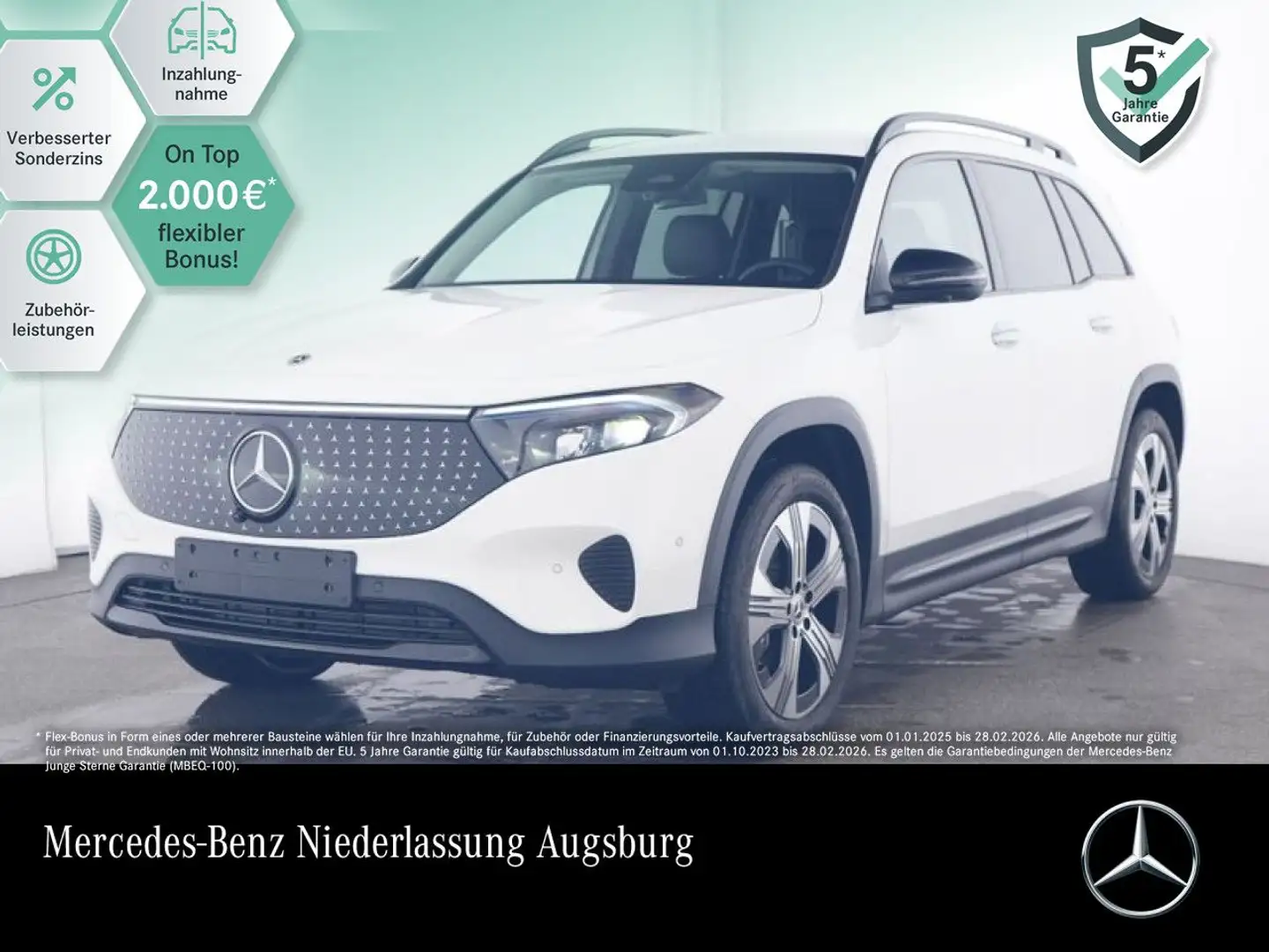 Mercedes-Benz EQB 300 4M ELECTRICART+NIGHT+PLUS-PAKET+AHK+360 Weiß - 1