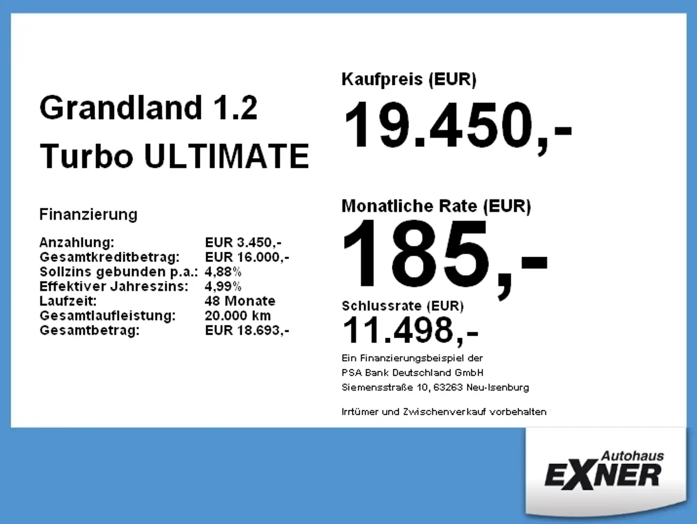 Opel Grandland 1.2 Turbo ULTIMATE ACC+LED+Navi+SHZ+LM Schwarz - 2