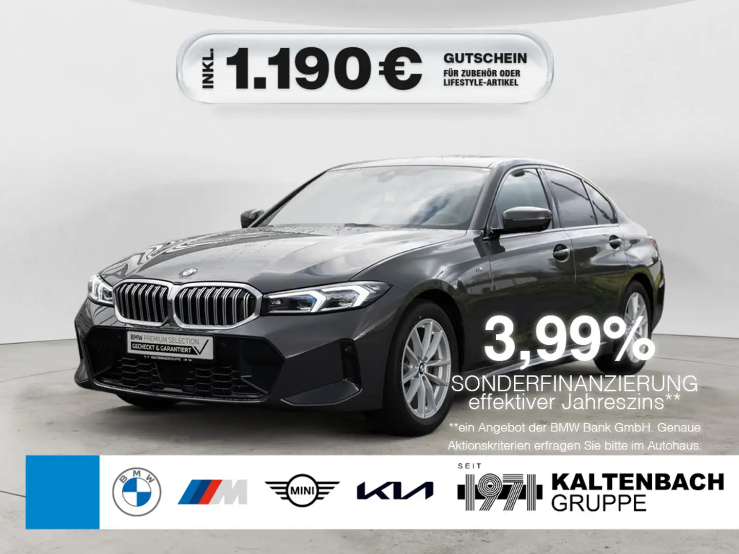 BMW 320 d xDrive M-Sport HGSD AHK 360° ACC LED Grau - 1