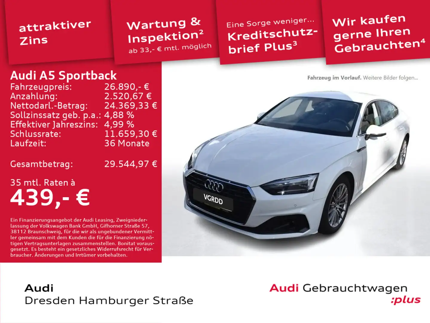 Audi A5 35 TDI Navi Assistenz-Paket Fahren Weiß - 1