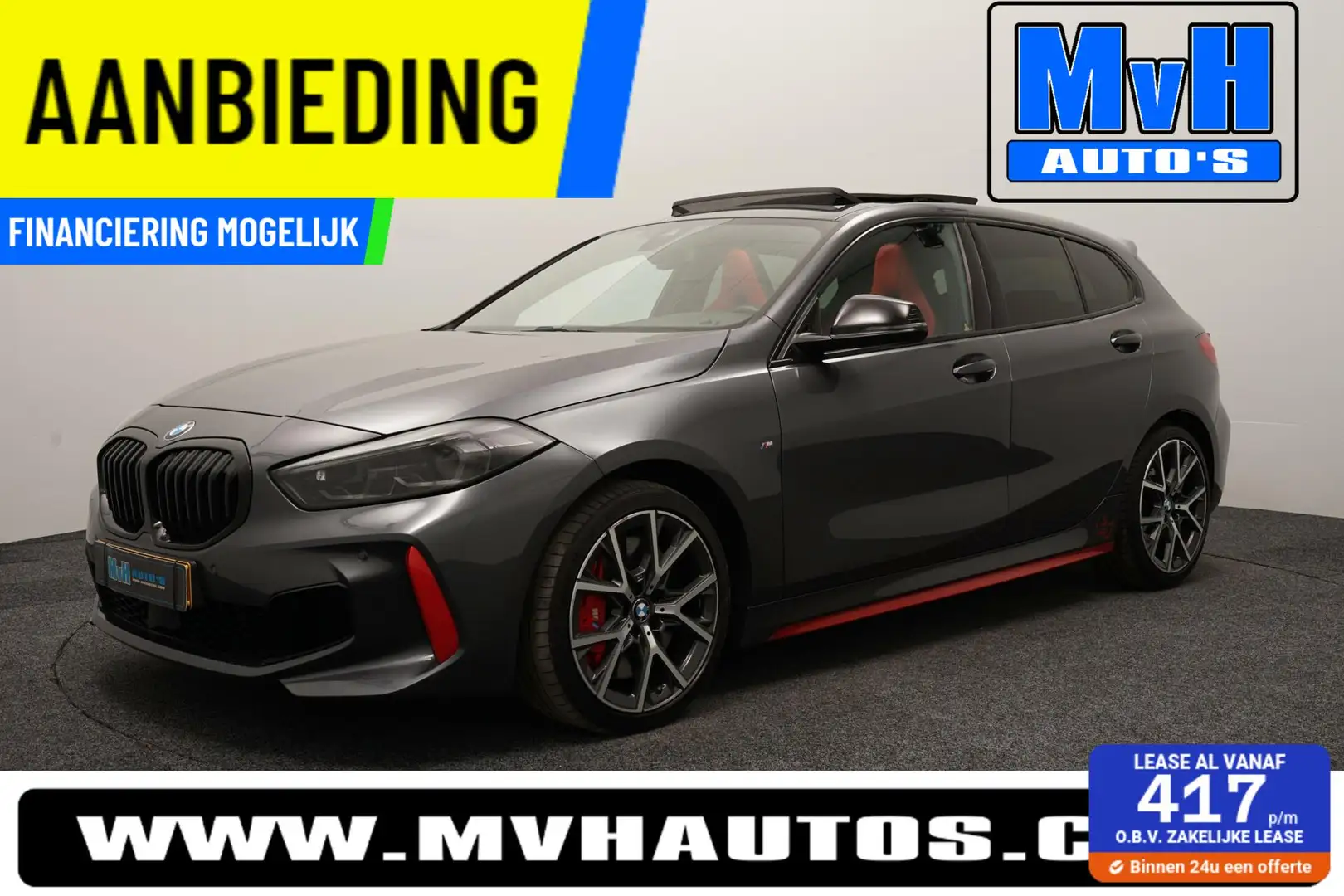 BMW 128 1-serie 128ti High Executive Edition|M-SPORTSTOEL| Gris - 1