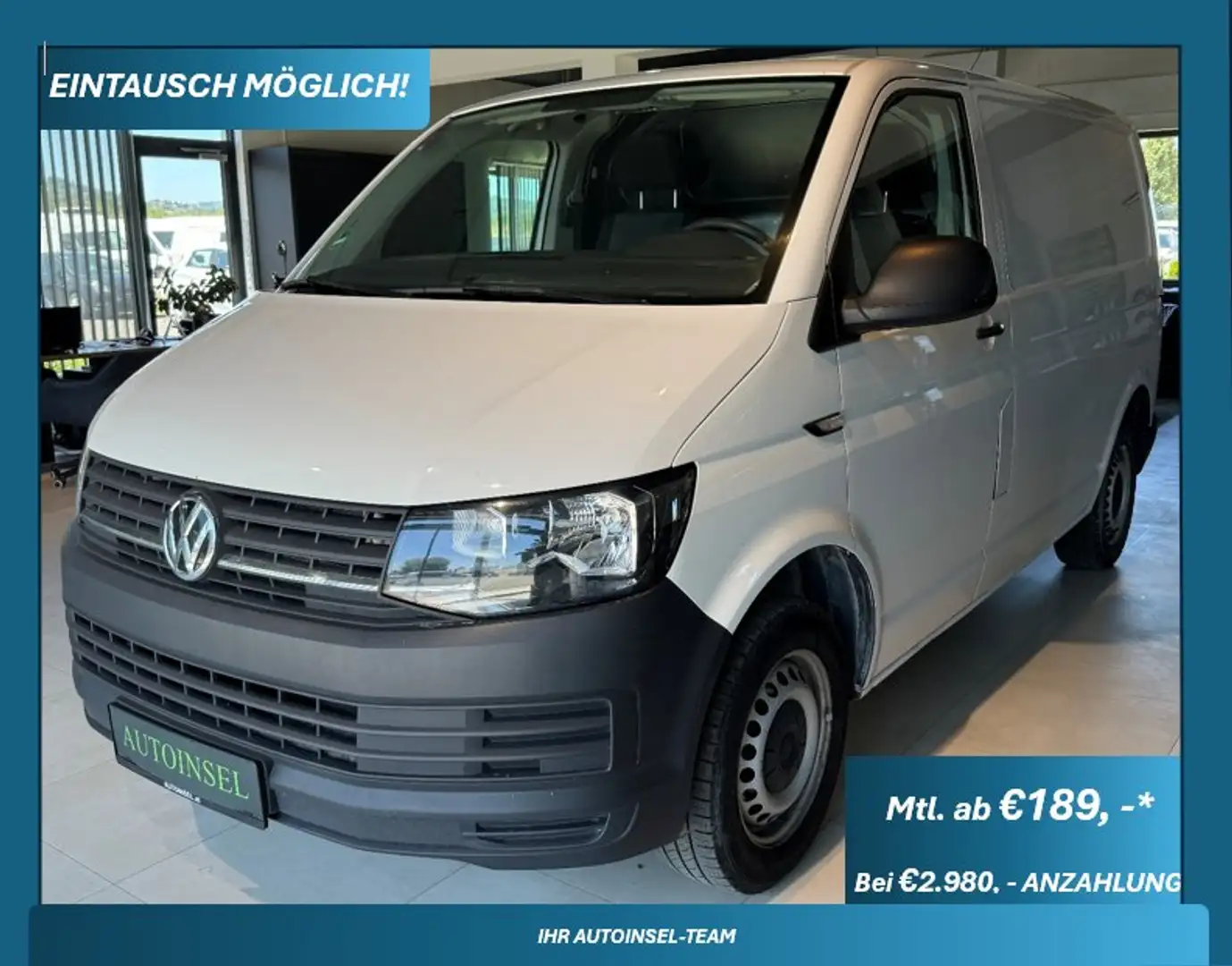 Volkswagen T6 Transporter Kasten Lang Tempomat MwSt. ausweisbar Blanc - 1