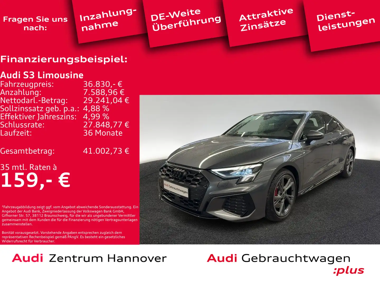 Audi S3 2.0 TFSI quattro  Head-Up B&O Kamer Grau - 1