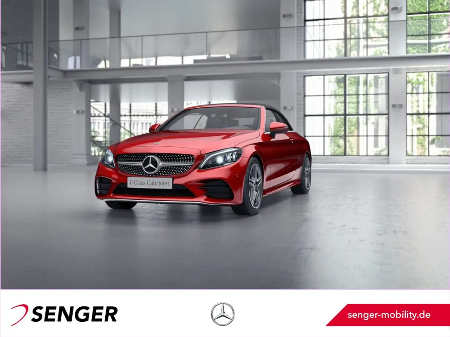 Mercedes-Benz C 180 Cabriolet AMG Line Multibeam Rückfahrkam. Rouge - 1