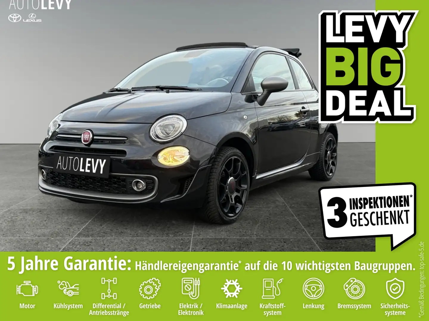 Fiat 500C 500 Cabrio 1.2 8V *NAVI*KLIMA*DAB*TEMPOMAT* Noir - 1