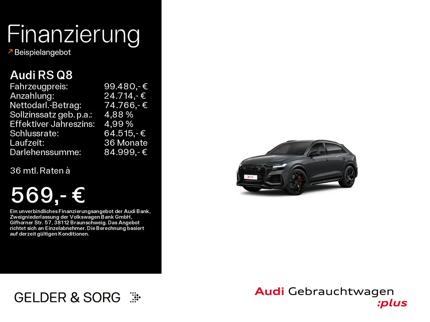 Audi RS Q8 RS-Sportabgas*Allradl.*HuD*Pano*Sitzbel.* Grau - 1