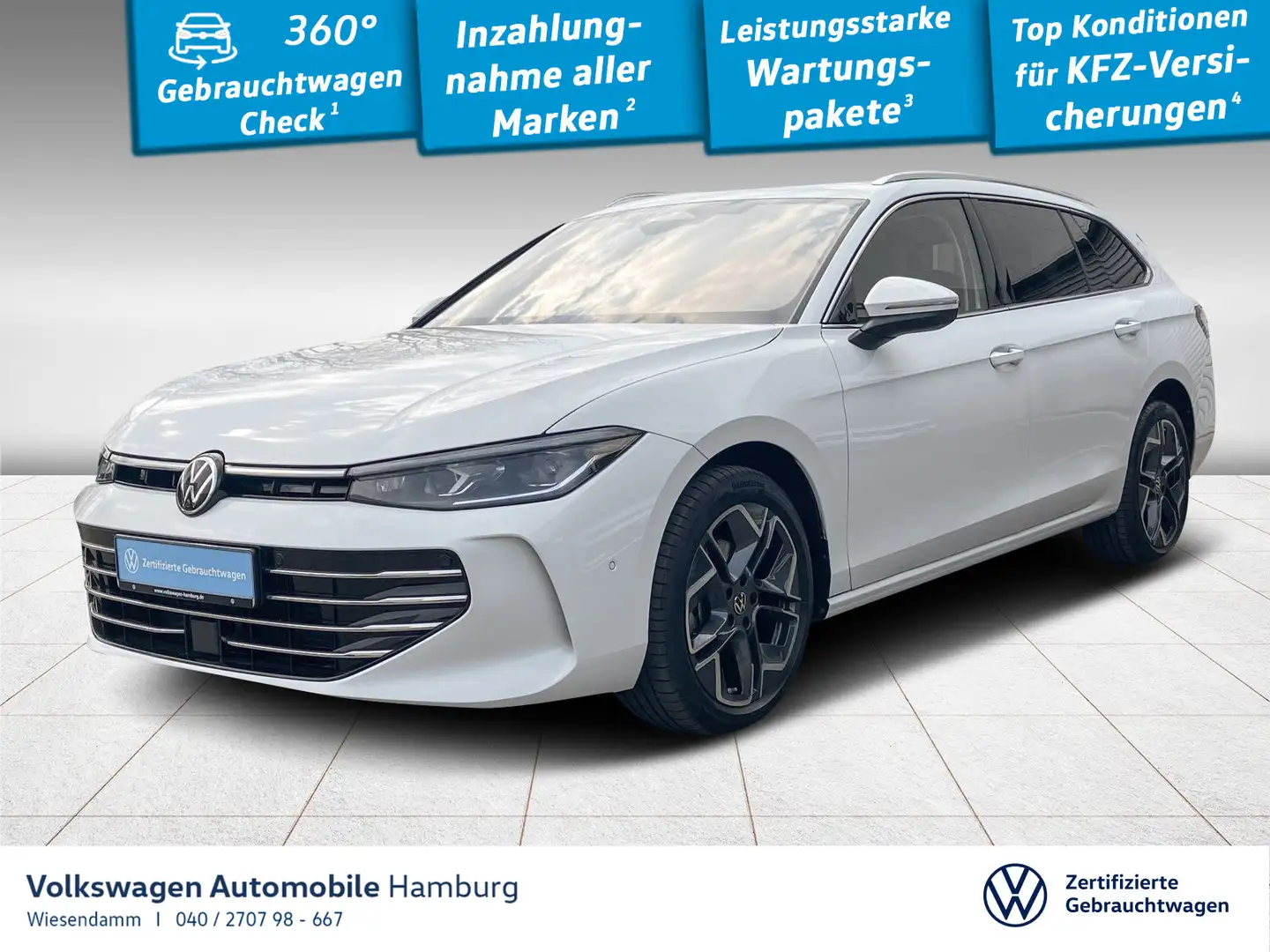 Volkswagen Passat Variant 2,0 TDI Elegance DSG Pano Stdhzg Weiß - 1