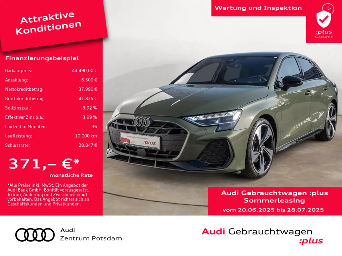 Audi A3 Sportback 35TFSI S line MATRIX NAVI PANORA Verde - 1