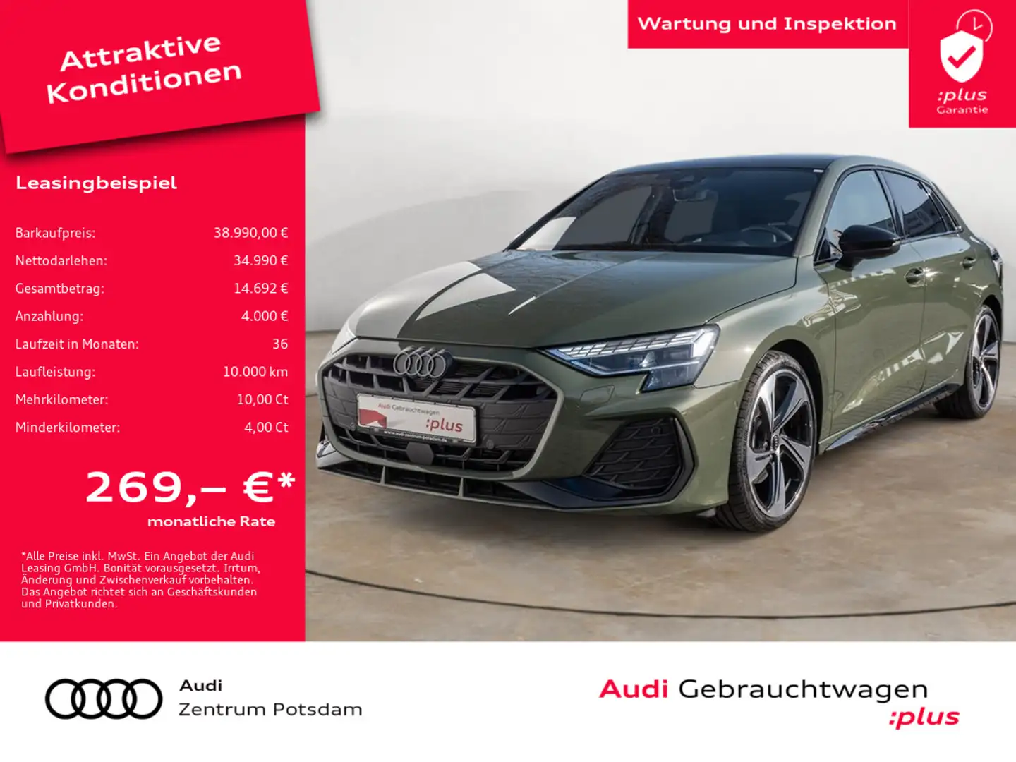 Audi A3 Sportback S line 35 TFSI MATRIX NAVI PANOR Vert - 1