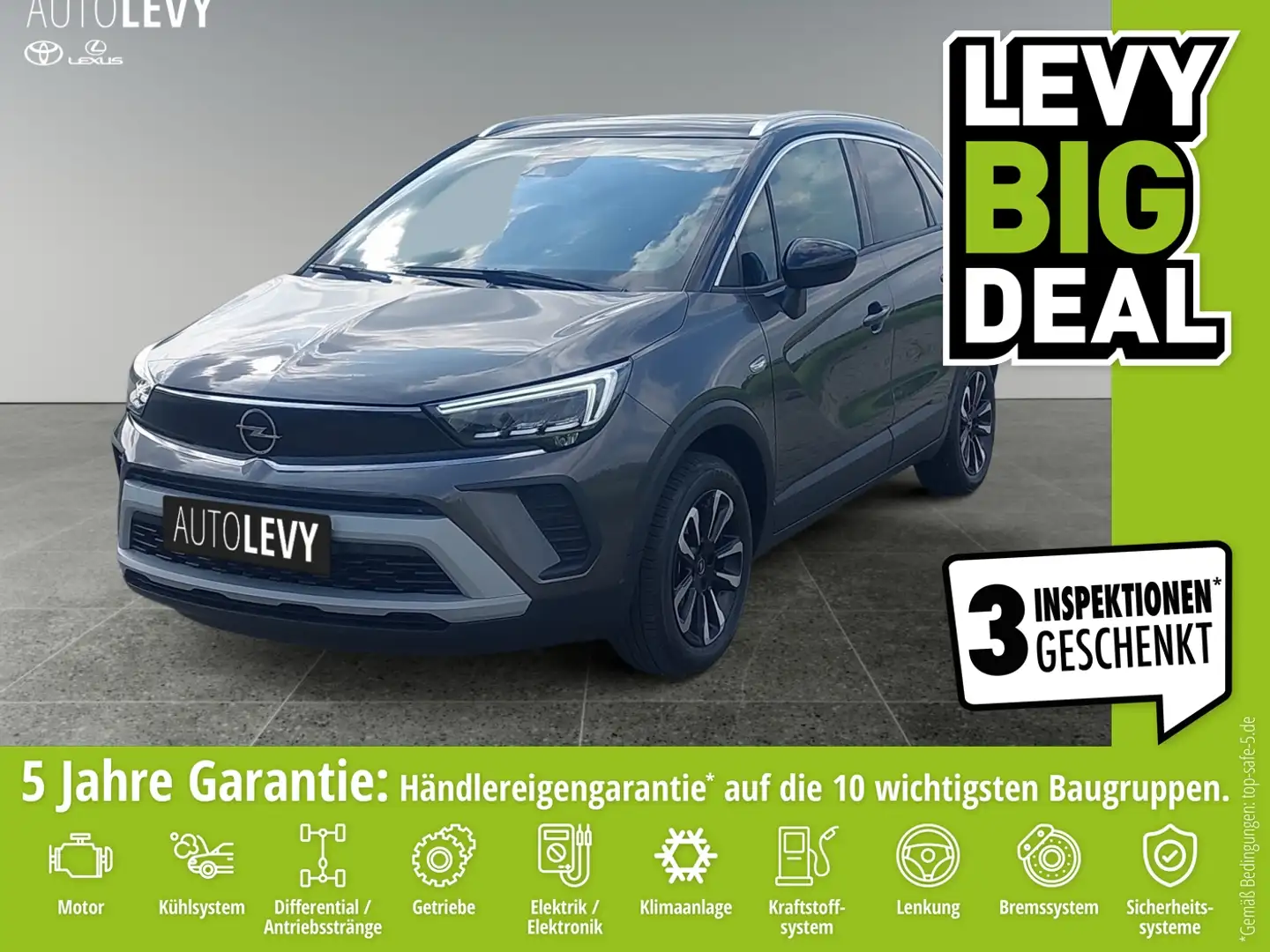Opel Crossland 1.2 T Elegance +Navi+CarPlay+LED+PDC++ Grau - 1