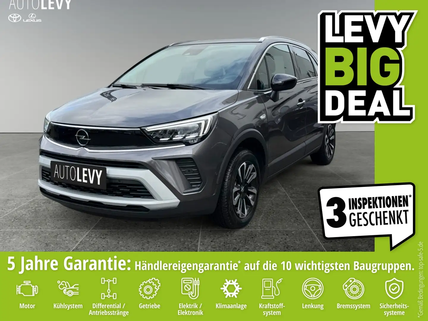Opel Crossland 1.2 T Elegance +Navi+Panorama+PDC+LED++ Grau - 1
