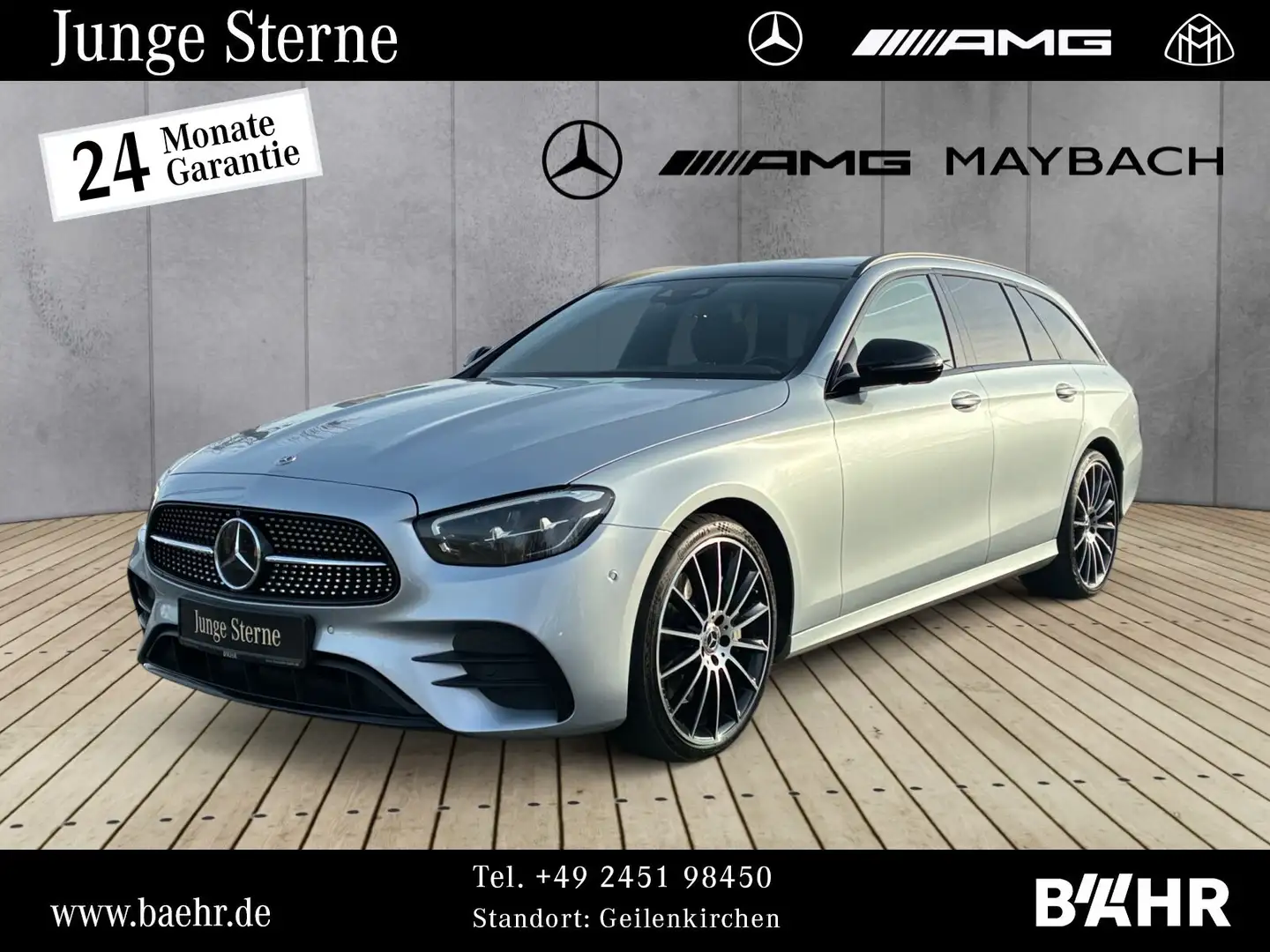 Mercedes-Benz E 400 E 400 d 4M T AMG+Night/Pano/Burmester/360°/LMR20 Silber - 1