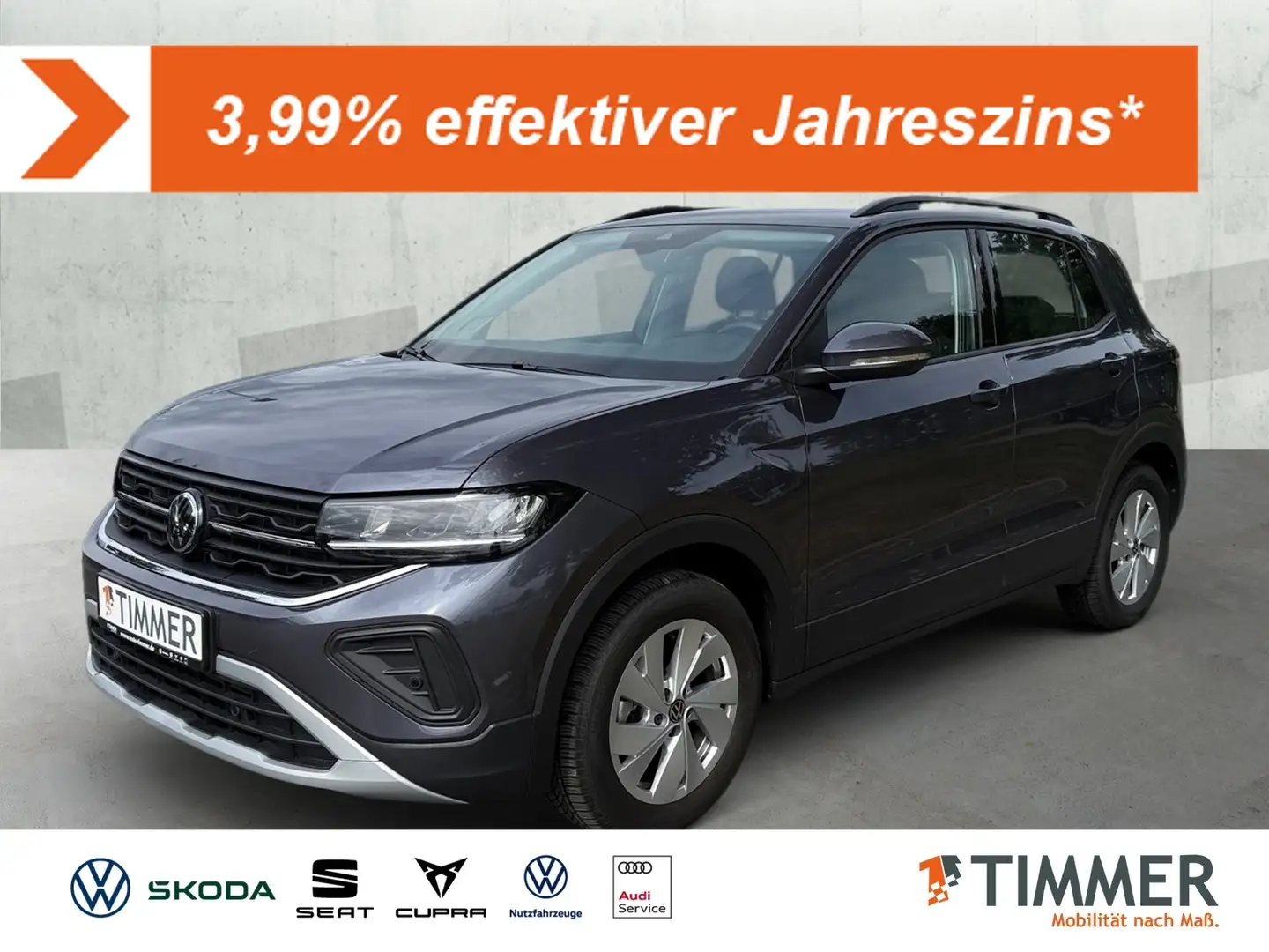Volkswagen T-Cross 1.0 TSI DSG LIFE *AHK *TRAVEL *LED *ACC *APP *SHZ Grigio - 1
