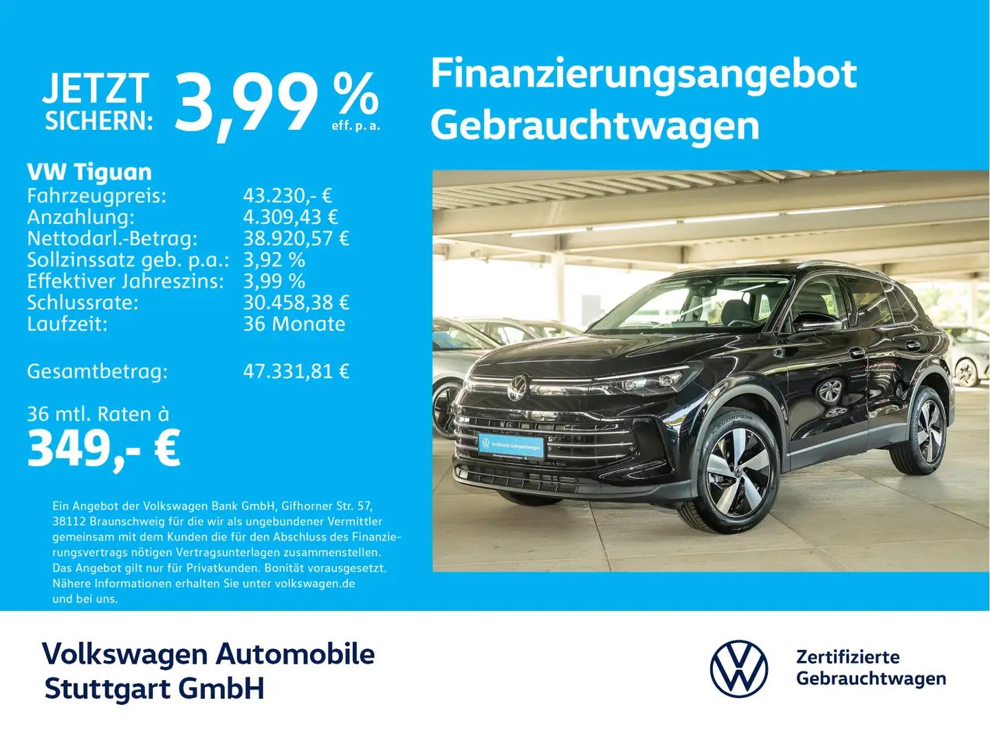 Volkswagen Tiguan Elegance 2.0 TDI DSG Navi Kamera Pano AHK Schwarz - 1