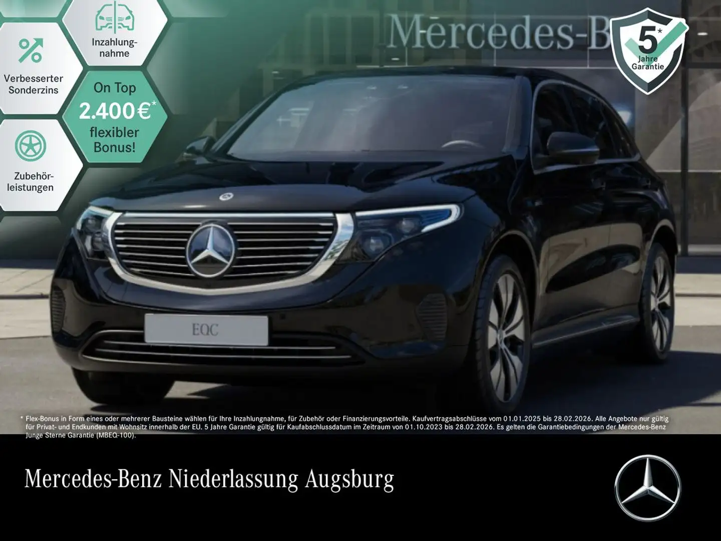 Mercedes-Benz EQC 400 4M 360+MULTIBEAM+FAHRASS+HUD+KEYLESS Schwarz - 1