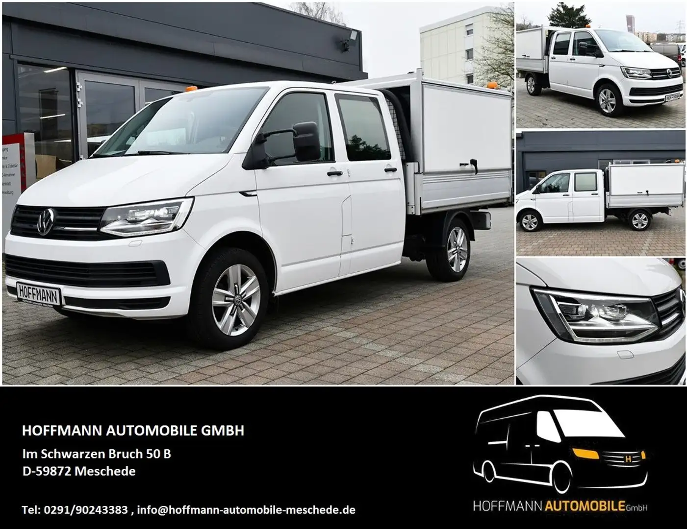Volkswagen T6 Transporter Pritsche Doppelkabine Koffer DSG Biały - 1