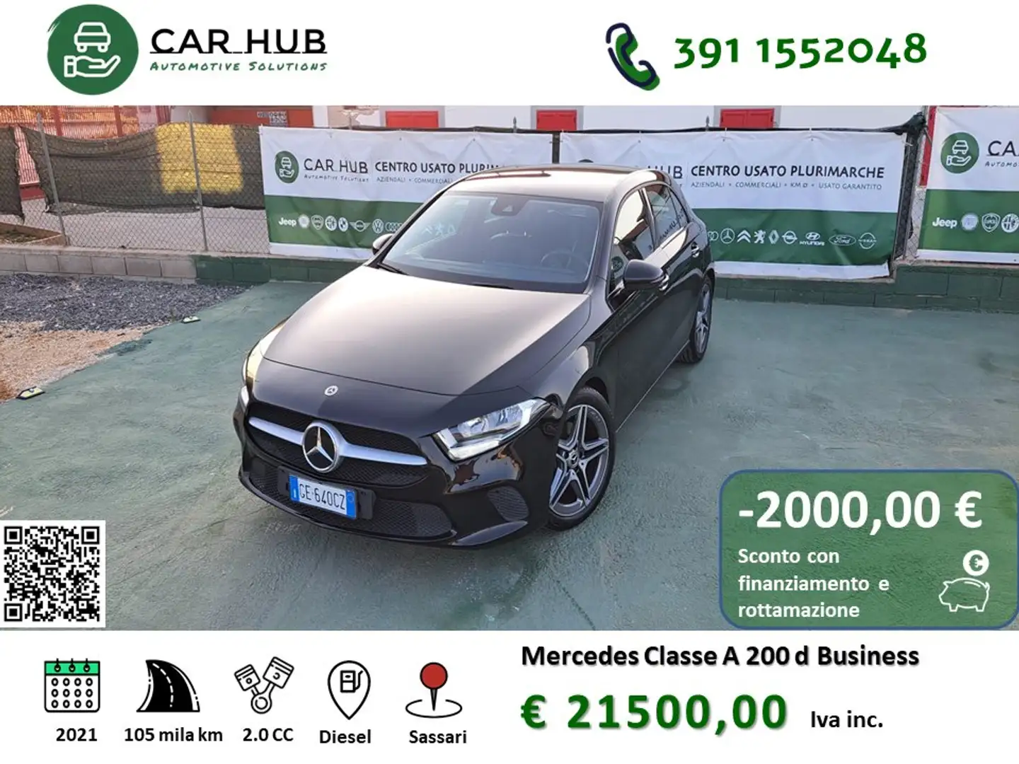 Mercedes-Benz A 200 A 200 d Executive auto Noir - 1