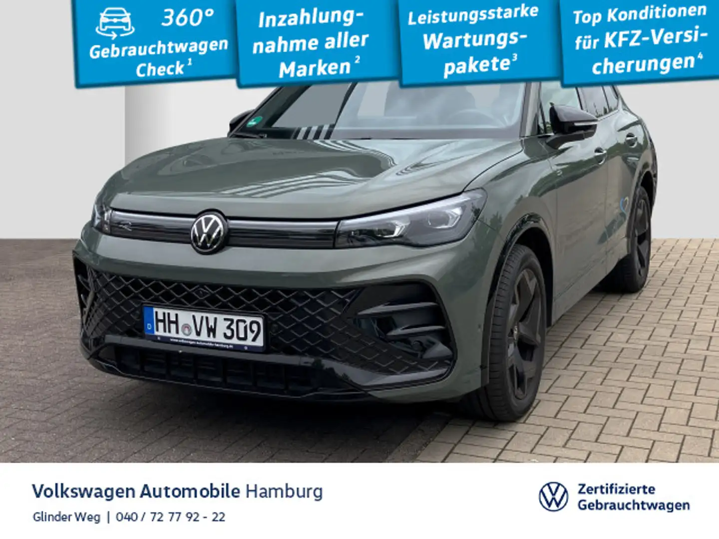 Volkswagen Tiguan 1.5 eTSI R-Line DSG Panoramadach AHK Navi Grau - 1
