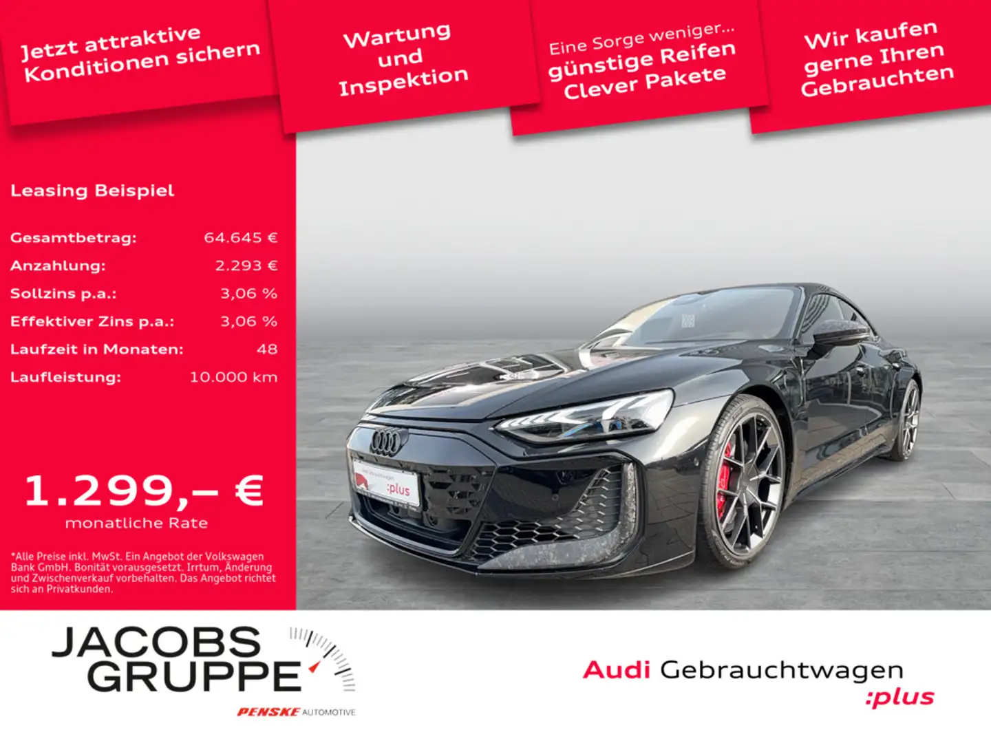 Audi RS e-tron GT performance All Black/Carbon/S-Sitze/Laser/360°/HuD Noir - 1