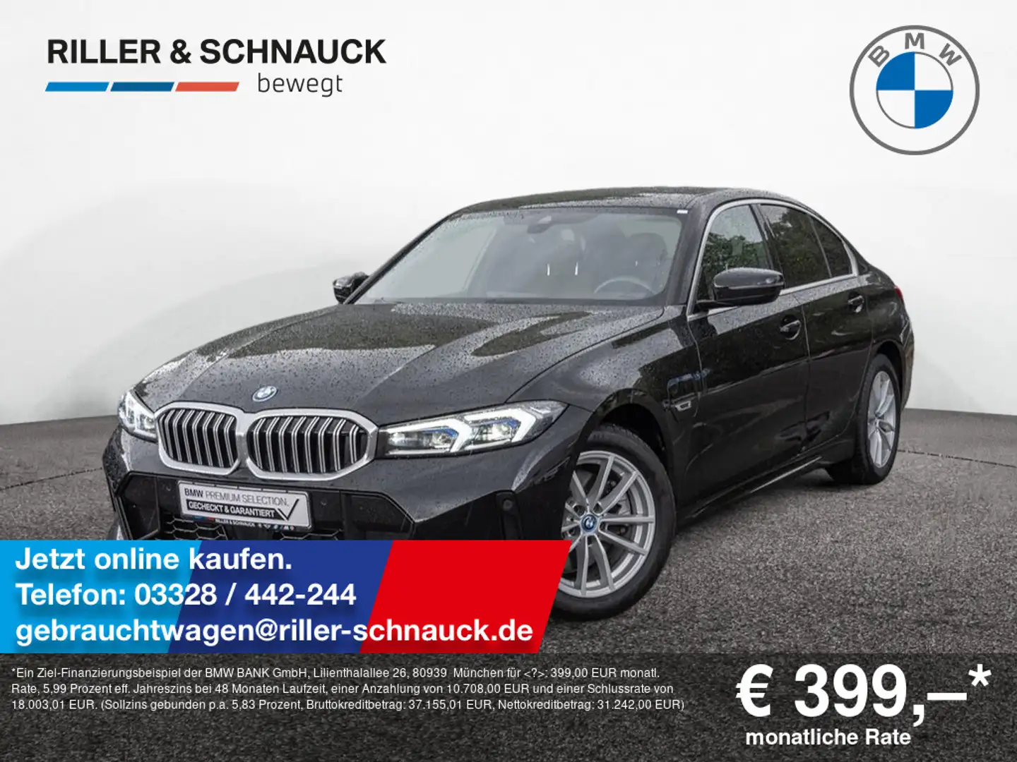 BMW 330 e M-Sport ACC+HUD+MEM+HIFI+LED Schwarz - 1