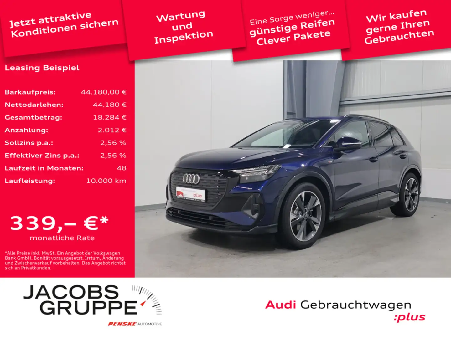 Audi Q4 e-tron 35 S-Line Pano*Matrix*AHK * Blau - 1